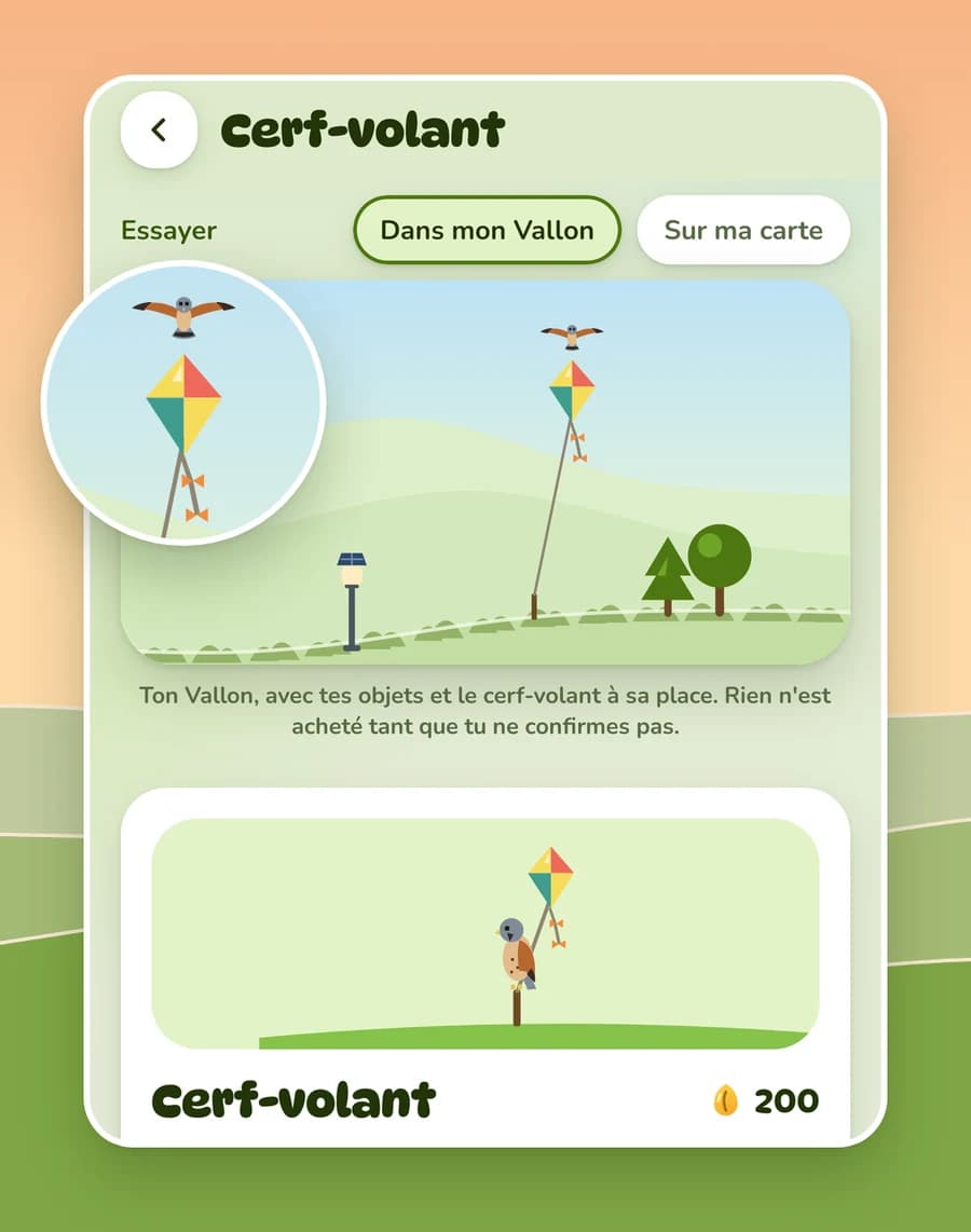La fiche du cerf-volant dans La Serre, à 200 Graines : on l'essaie dans son Vallon avant de confirmer.
